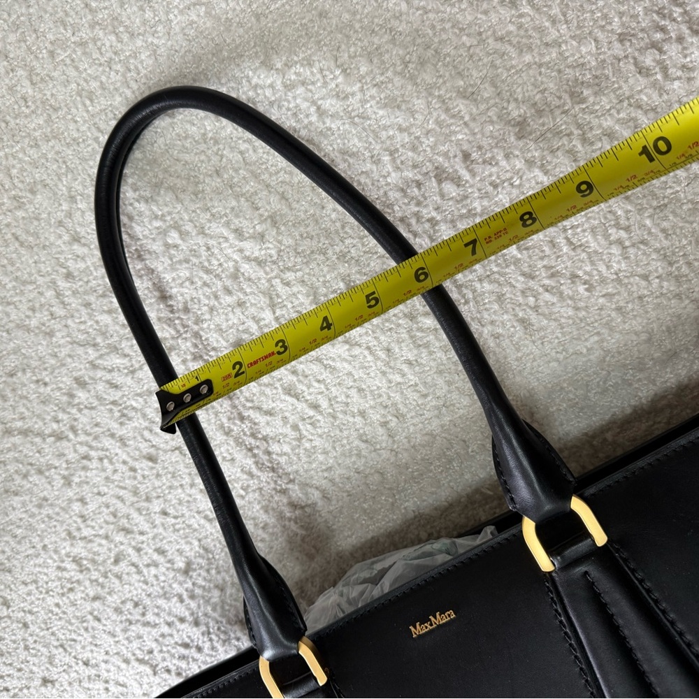 MaxMara Black and Gold Leather Tote - Picture 14 of 15